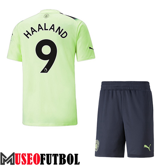 Camiseta Manchester City (HAALAND #9) Ninos Tercera 2022/2023