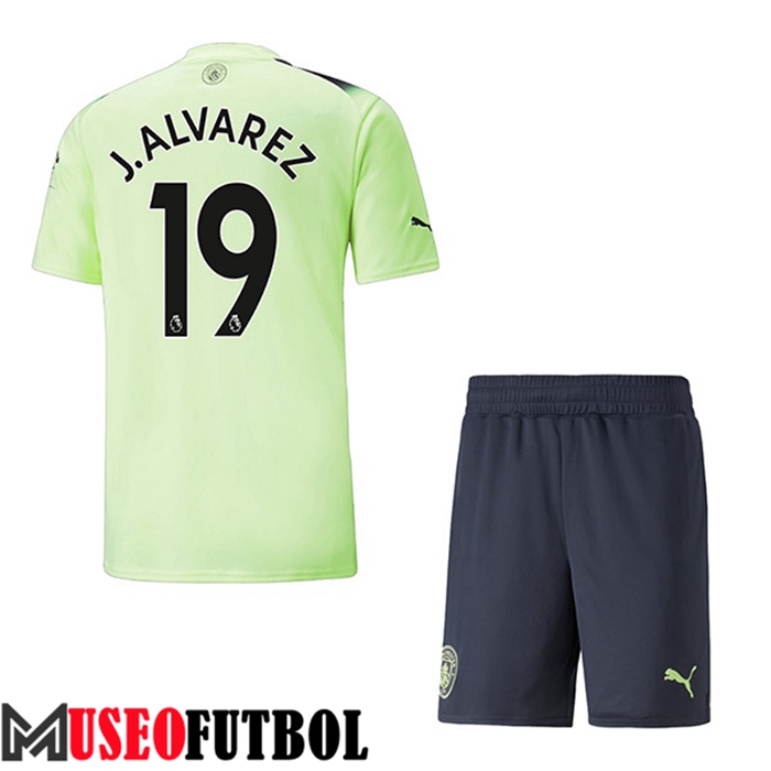 Camiseta Manchester City (J.ALVAREZ #19) Ninos Tercera 2022/2023