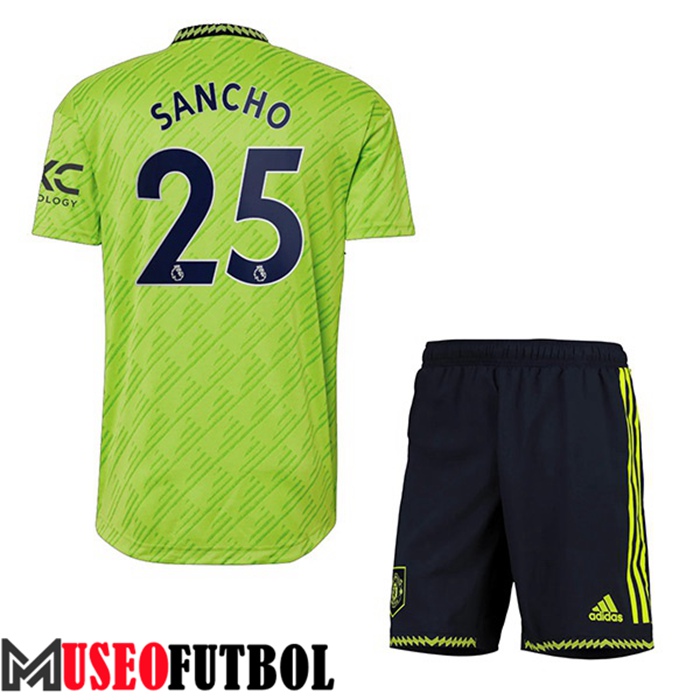 Camiseta Manchester United (SANCHO #25) Ninos Tercera 2022/2023