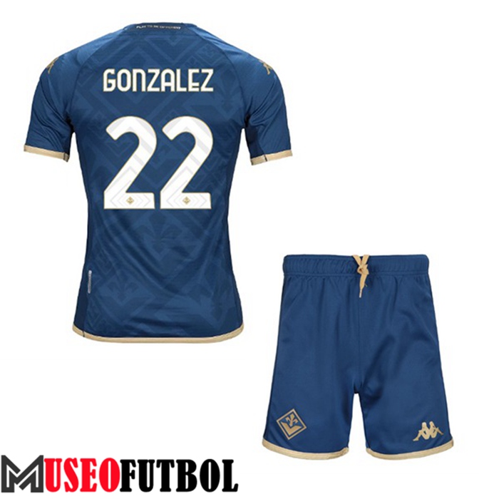 Camiseta ACF Fiorentina (GONZALEZ #22) Ninos Tercera 2022/2023