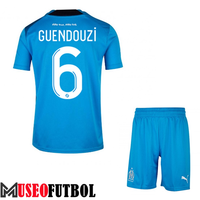 Camiseta Marsella (GUENDOUZI #6) Ninos Tercera 2022/2023