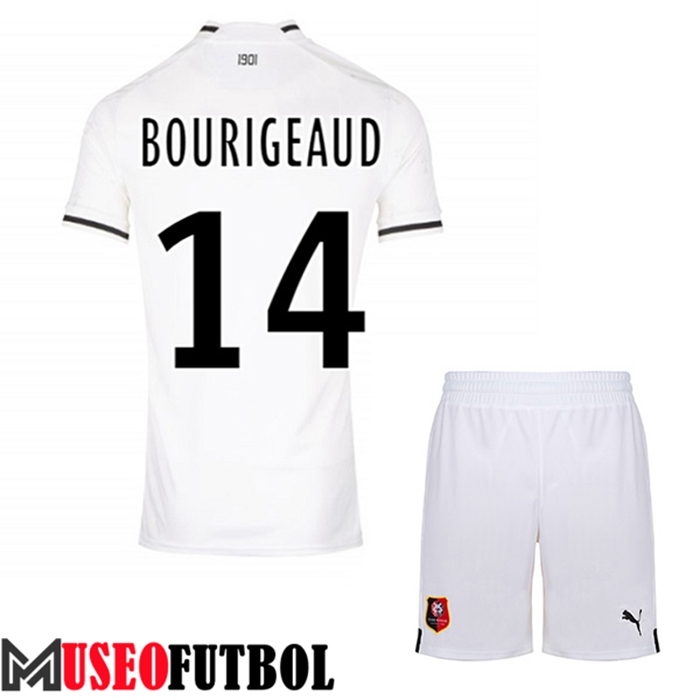 Camiseta Stade Rennais (BOURIGEAUD #14) Ninos Segunda 2022/2023