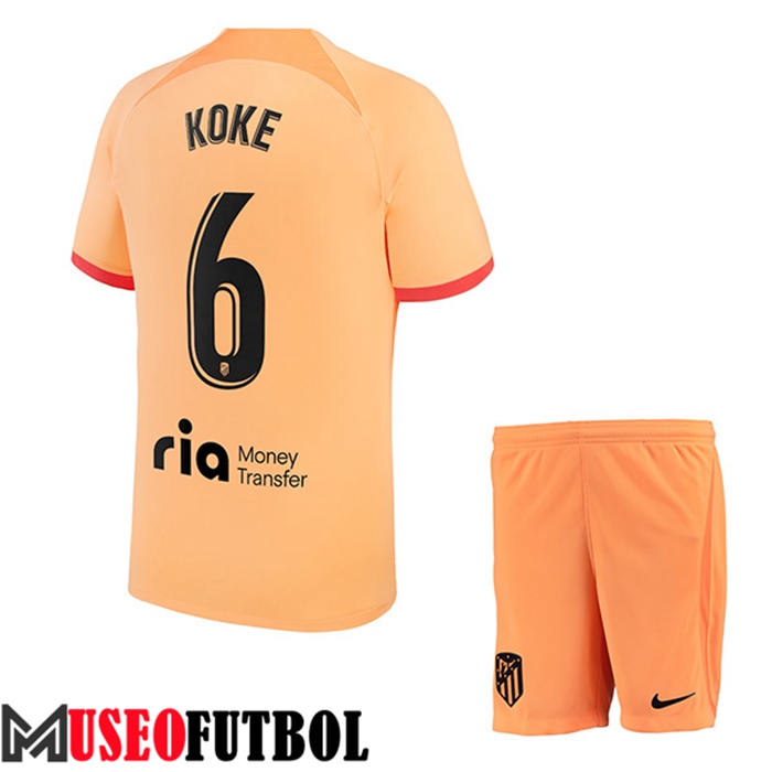 Camiseta Atletico Madrid (KOKE #6) Ninos Tercera 2022/2023