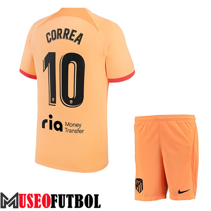 Camiseta Atletico Madrid (CORREA #10) Ninos Tercera 2022/2023