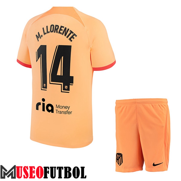 Camiseta Atletico Madrid (M. LLORENTE #14) Ninos Tercera 2022/2023