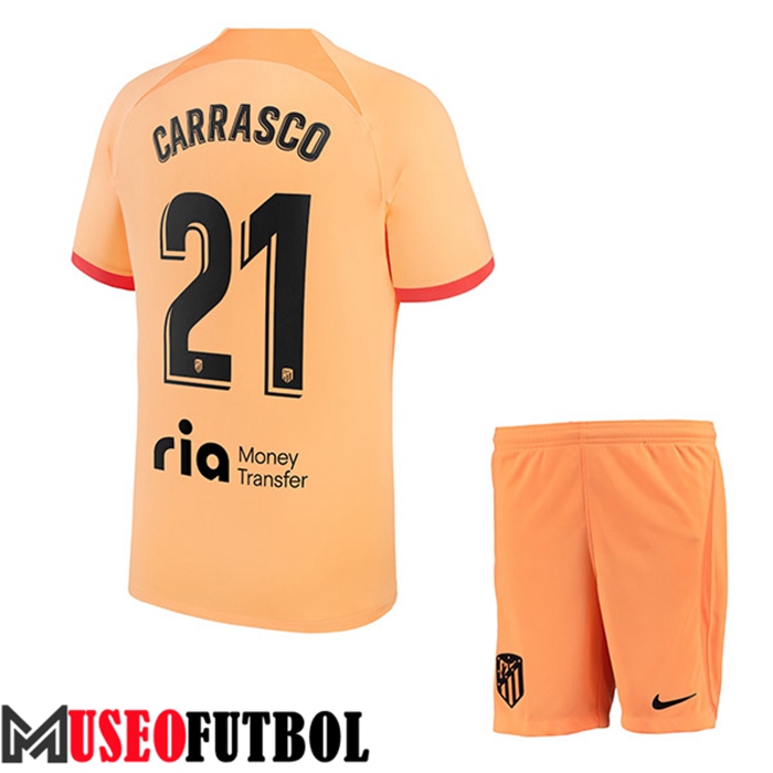 Camiseta Atletico Madrid (CARRASCO #21) Ninos Tercera 2022/2023