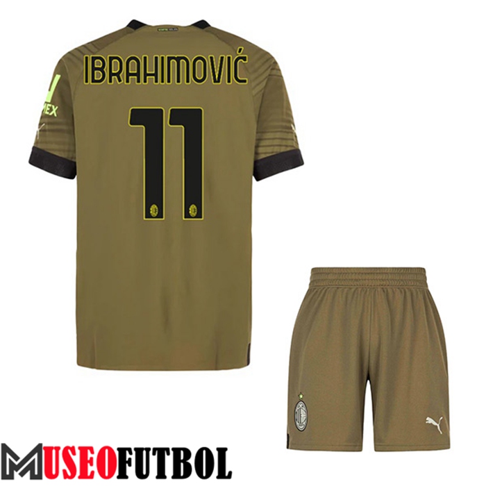 Camiseta AC Milan (IBRAHIMOVIĆ #11) Ninos Tercera 2022/2023