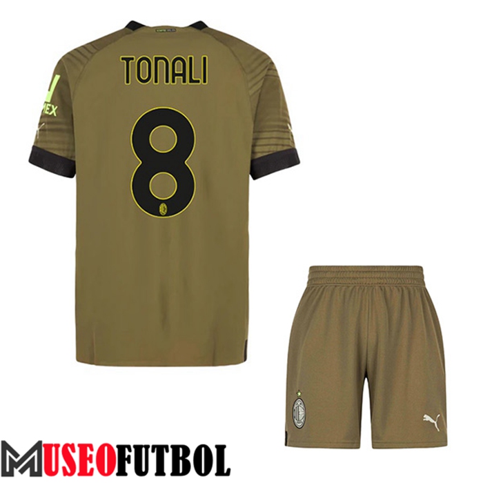 Camiseta AC Milan (TONALI #8) Ninos Tercera 2022/2023