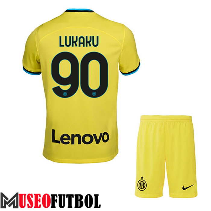 Camiseta Inter Milan (LUKAKU #90) Ninos Segunda 2022/2023