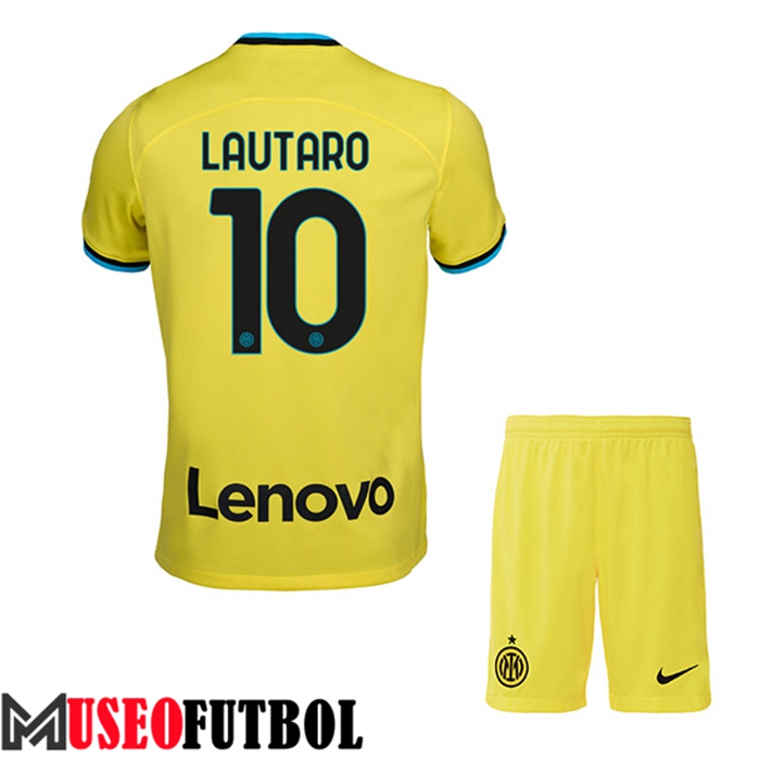 Camiseta Inter Milan (LAUTARO #10) Ninos Segunda 2022/2023