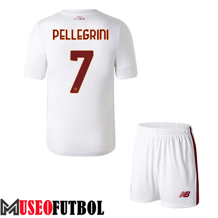 Camiseta AS Roma (PELLEGRINI #7) Ninos Segunda 2022/2023