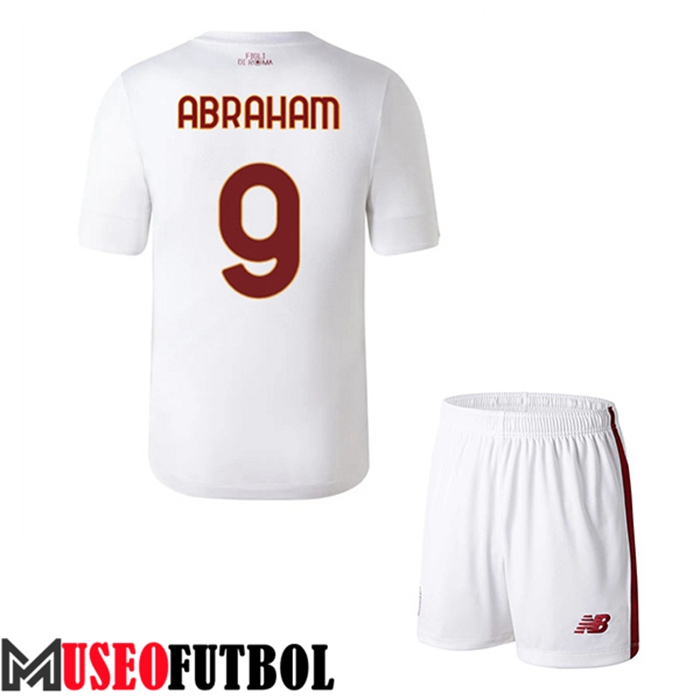 Camiseta AS Roma (ABRAHAM #9) Ninos Segunda 2022/2023