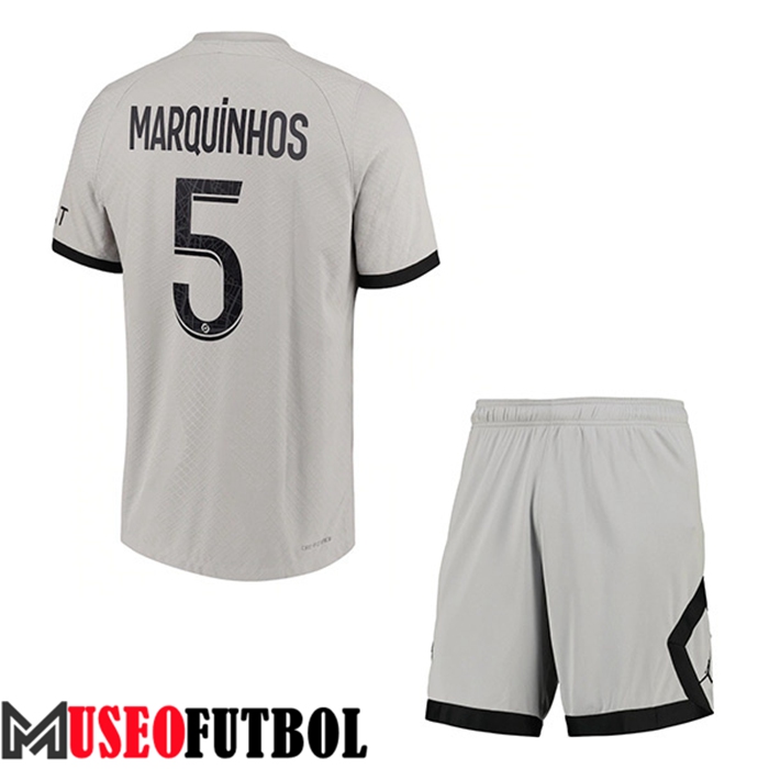 Camiseta PSG (MARQUINHOS #5) Ninos Segunda 2022/23