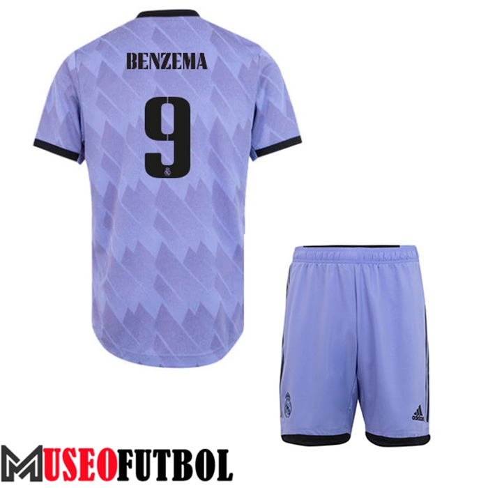 Camiseta Real Madrid (BENZEMA #9) Ninos Segunda 2022/23