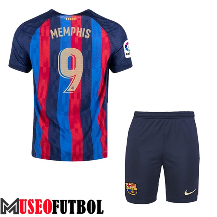 Camiseta FC Barcelona (MEMPHIS #9) Ninos Primera 2022/23