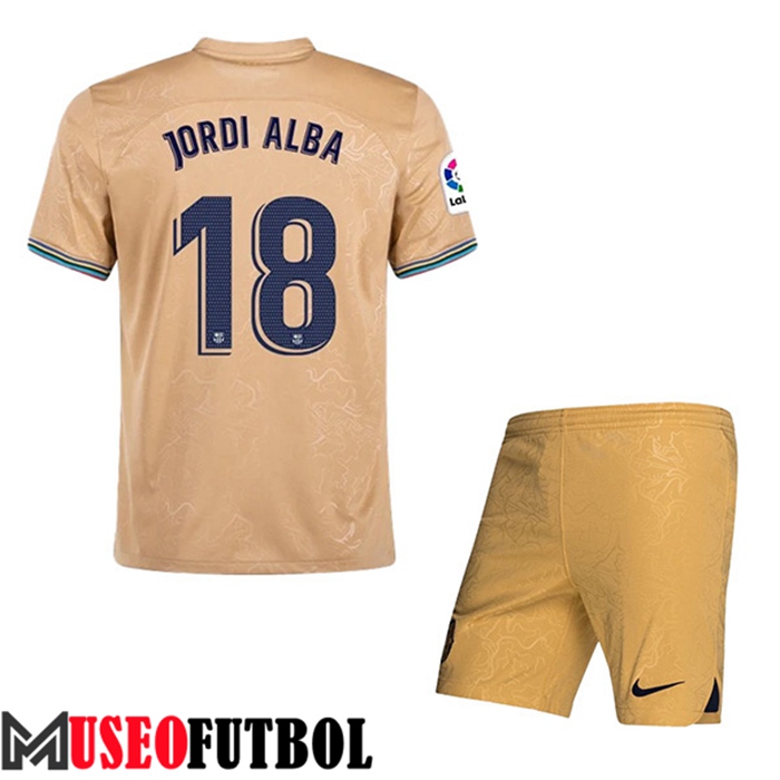 Camiseta FC Barcelona (JORDI ALBA #18) Ninos Segunda 2022/23