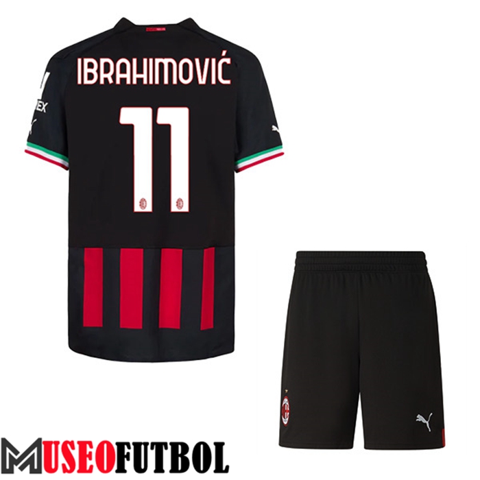 Camiseta AC Milan (IBRAHIMOVIĆ #11) Ninos Primera 2022/23