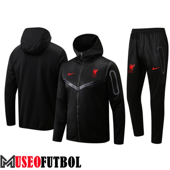 Chaqueta Con Capucha Chandal Futbol FC Liverpool Negro 2022/2023