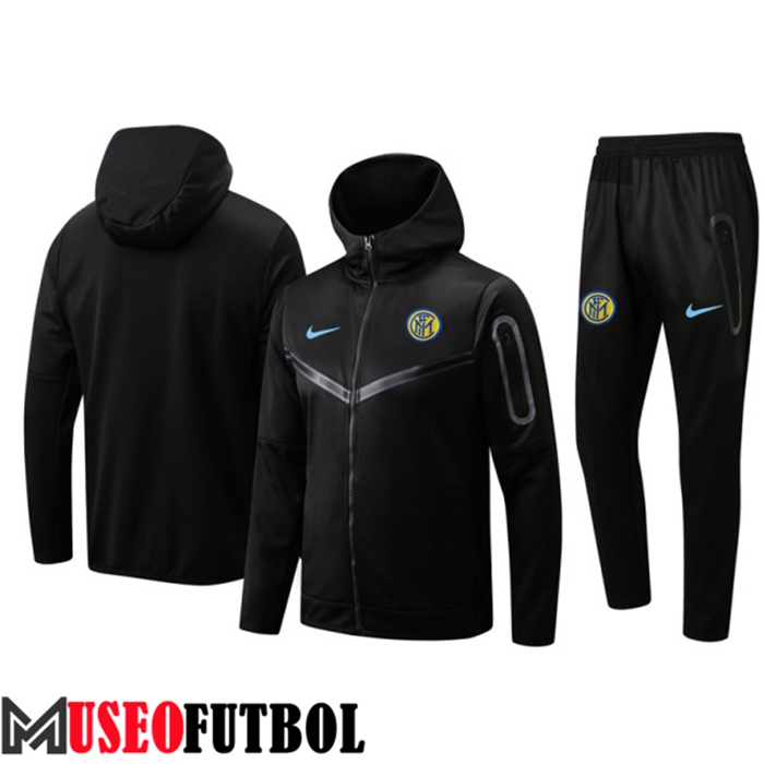 Chaqueta Con Capucha Chandal Futbol Inter Milan Negro 2022/2023