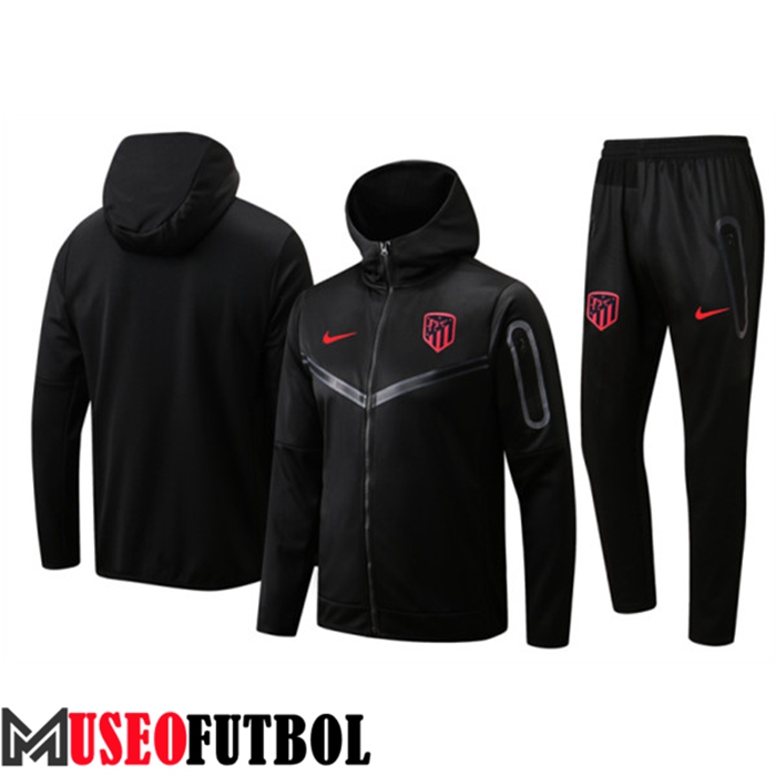 Chaqueta Con Capucha Chandal Futbol Atletico Madrid Negro 2022/2023