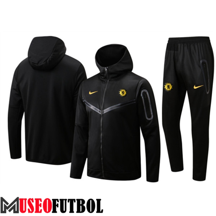 Chaqueta Con Capucha Chandal Futbol FC Chelsea Negro 2022/2023