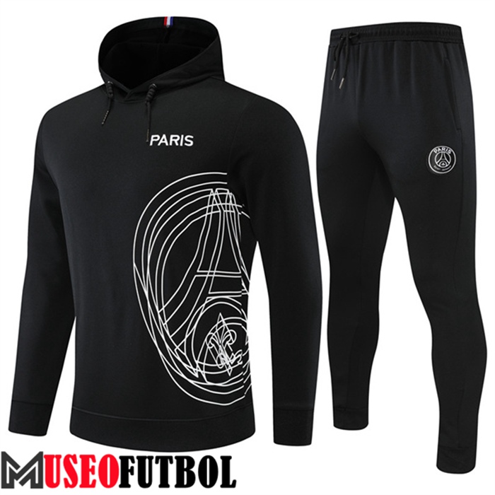 Chaqueta Con Capucha Chandal Futbol PSG Negro 2022/2023