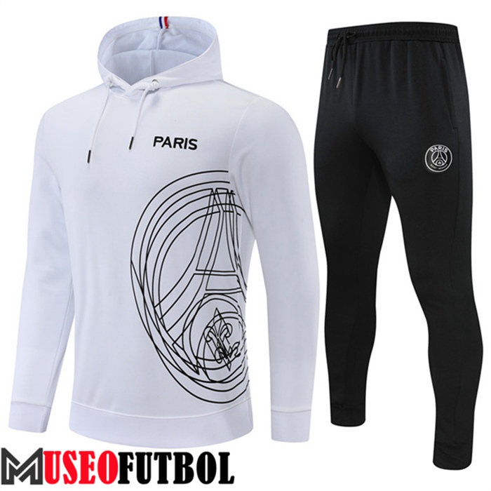 Chaqueta Con Capucha Chandal Futbol PSG Blanco 2022/2023