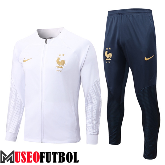 Chandal Futbol - Chaqueta Francia Blanco 2022/2023