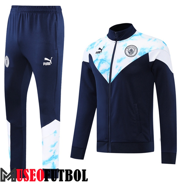 Chandal Futbol - Chaqueta Manchester City Azul Marin/Blanco 2022/2023