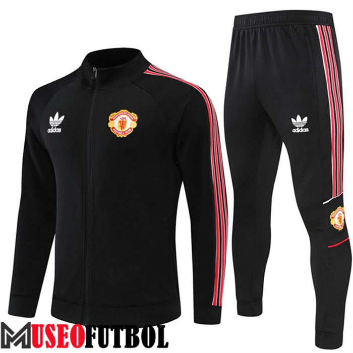 Chaqueta Chandal Futbol Manchester United Clover Negro 2022/2023