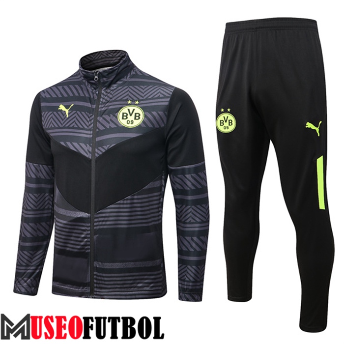 Chandal Futbol - Chaqueta Dortmund Negro/Gris 2022/2023