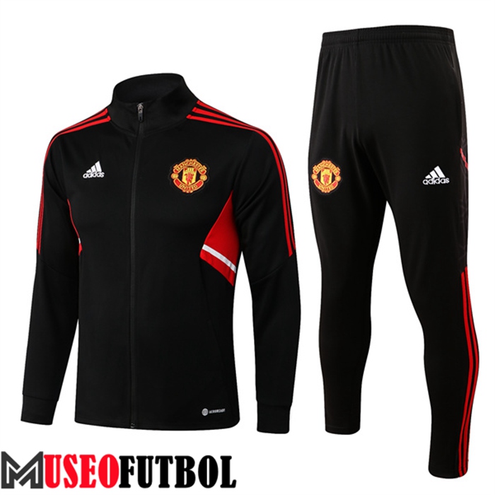 Chandal Futbol - Chaqueta Manchester United Negro/Rojo 2022/2023