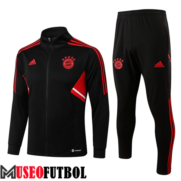 Chandal Futbol - Chaqueta Bayern Munich Cuello Alto Negro 2022/2023