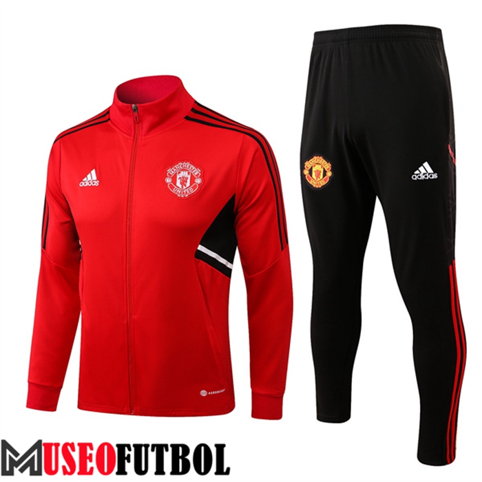 Chandal Futbol - Chaqueta Manchester United Rojo/Negro 2022/2023