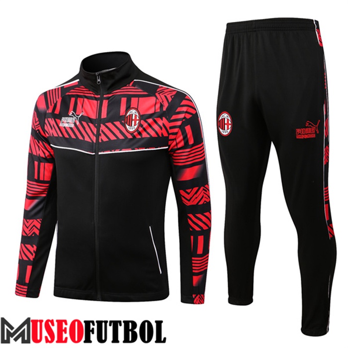 Chandal Futbol - Chaqueta AC Milan Negro/Rojo 2022/2023