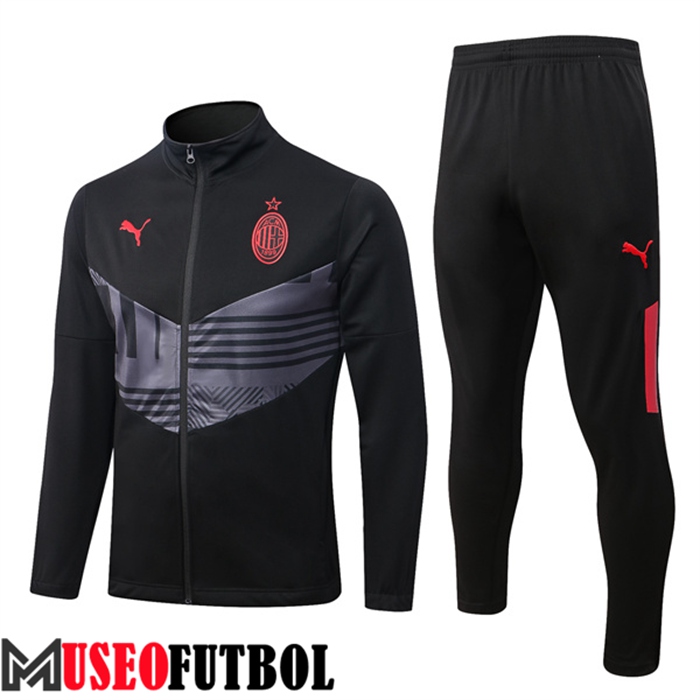 Chandal Futbol - Chaqueta AC Milan Negro/Gris 2022/2023