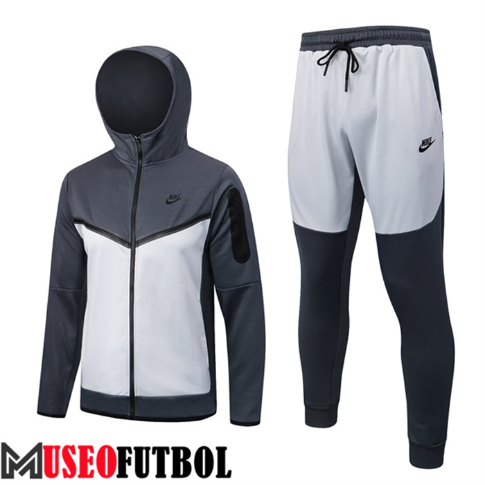 Chaqueta Con Capucha Chandal Futbol NIKE Gris/Blanco 2022/2023