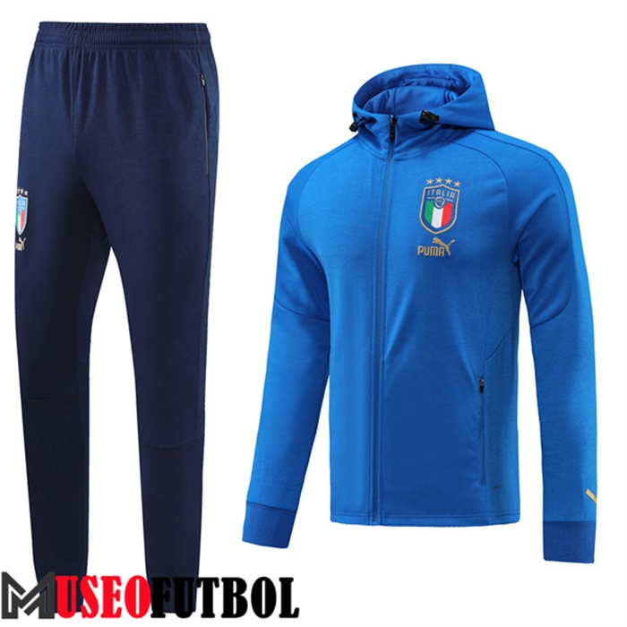 Chaqueta Con Capucha Chandal Futbol Italia Azul 2022/2023