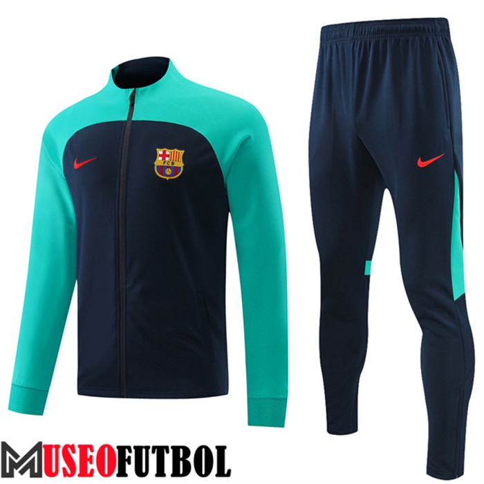 Chandal Futbol - Chaqueta FC Barcelona Azul Marin/Verde 2022/2023