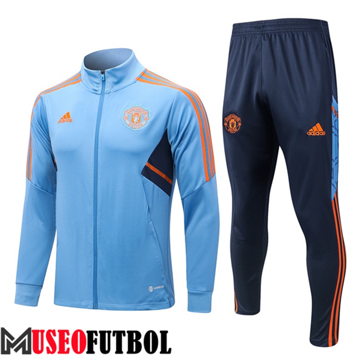 Chandal Futbol - Chaqueta Manchester United Azul Claro 2022/2023