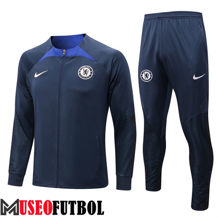 Chandal Futbol - Chaqueta FC Chelsea Negro/Azul 2022/2023