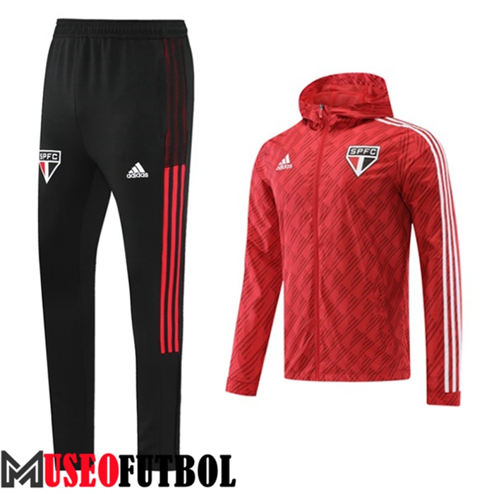 Chaqueta Con Capucha Rompevientos Sao Paulo FC Rojo 2022/2023