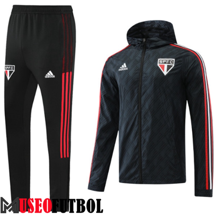 Chaqueta Con Capucha Rompevientos Sao Paulo FC Negro 2022/2023