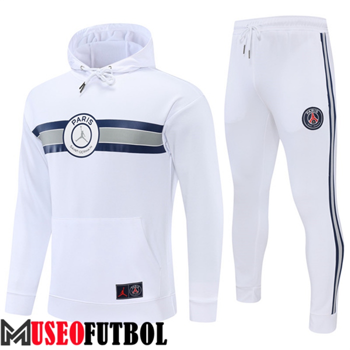 Chaqueta Con Capucha Chandal Futbol Jordan PSG Blanco 2022/2023