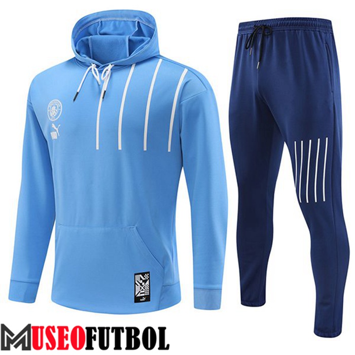 Chaqueta Con Capucha Rompevientos Manchester City Azul Claro 2022/2023