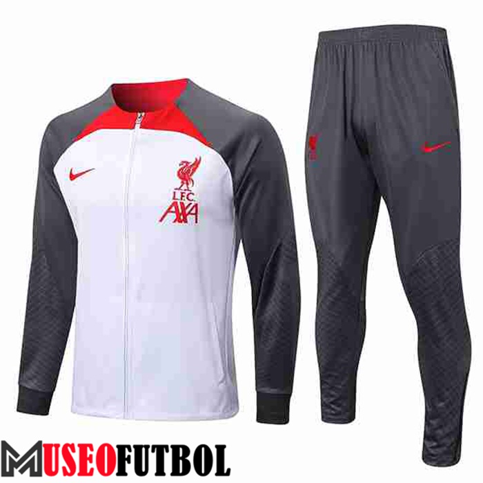 Chandal Futbol - Chaqueta FC Liverpool Blanco/Gris 2022/2023