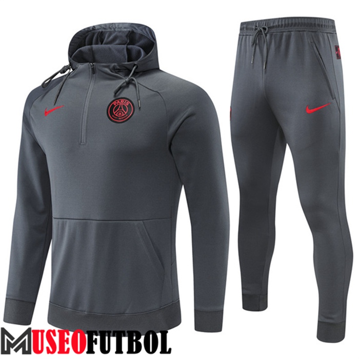 Chaqueta Con Capucha Chandal Futbol PSG Gris 2022/2023