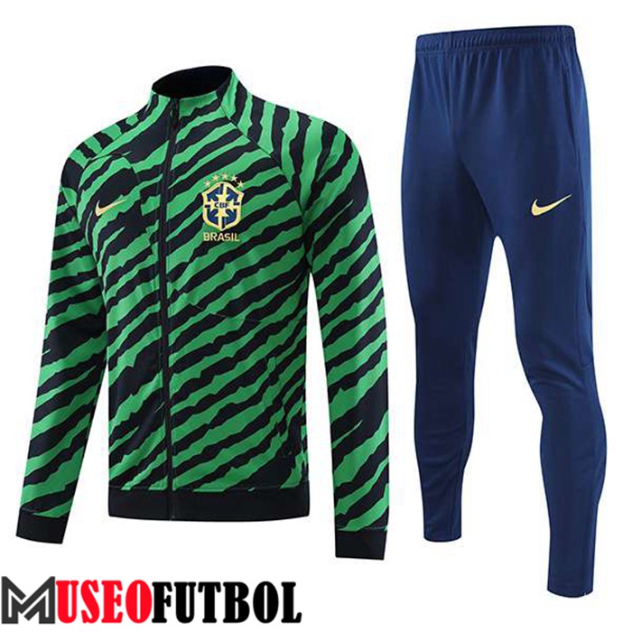 Chandal Futbol - Chaqueta Brasil Verde/Negro 2022/2023