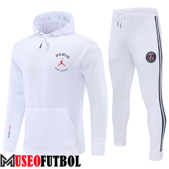 Chaqueta Con Capucha Chandal Futbol PSG Blanco 2022/2023