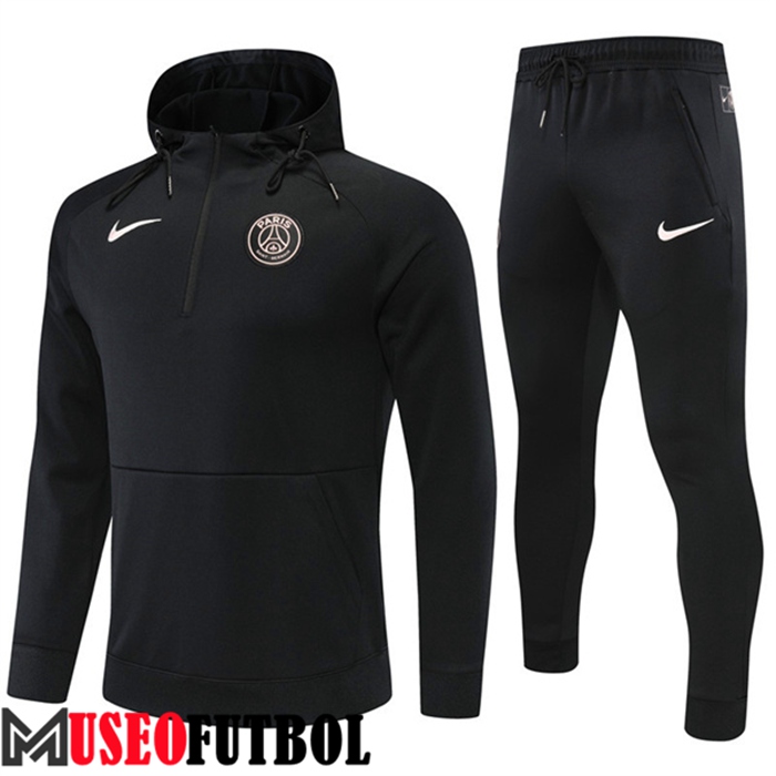 Chaqueta Con Capucha Chandal Futbol PSG Negro 2022/2023